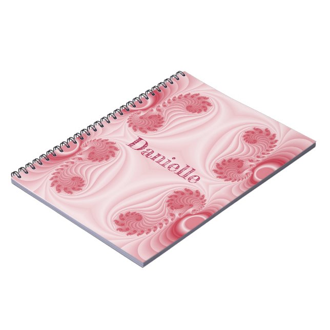 Angelheart Pink Fraktal Design Notizblock (Linke Seite)