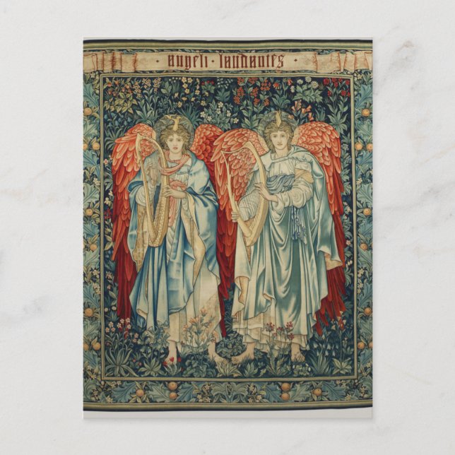 Angeli Laudantes von Sir Edward Burne-Jones Postca Postkarte (Vorderseite)