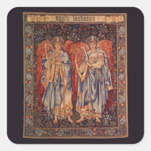 Angeli Laudantes von Sir Edward Coley Burne Jones Quadratischer Aufkleber