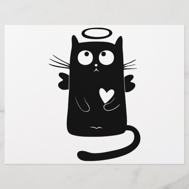 Angelic Black Cat Cartoon (Vorderseite)