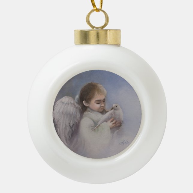 Angelic Blessings Keramik Kugel-Ornament (Vorderseite)