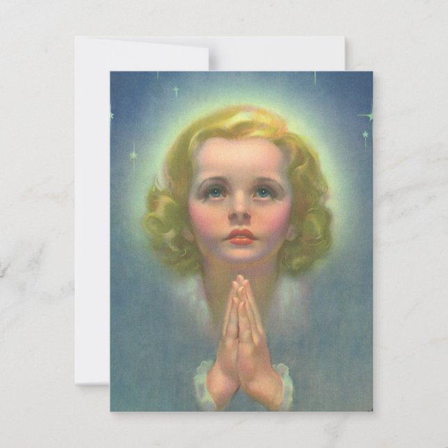 Angelic Blond Girl mit Halo und Stars Gebet (Vorderseite)