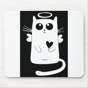 Angelic Cat Feline Halo Herz Kitten Liebe 1 Mousepad