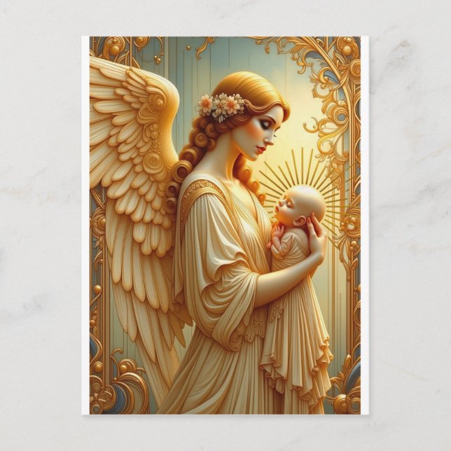 Angelic Christmas Card Feiertagspostkarte (Vorderseite)