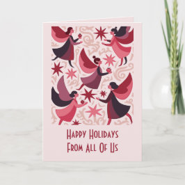 Angelic Figures Mid-Century Modern Kitschmas Karte