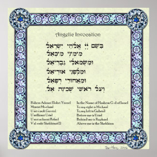 Angelic Invocation | Hebräisch, Englisch Poster