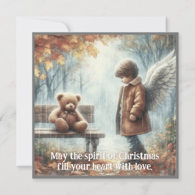 Angelic Junge mit Teddy Bear (Vorderseite)