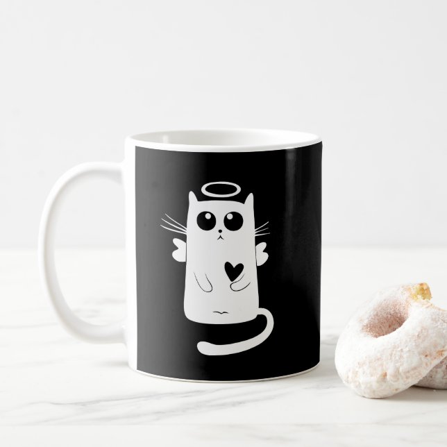 Angelic Kitty White Kaffeetasse (Mit Donut)