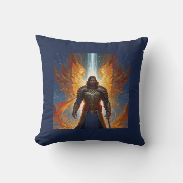 Angelic Man in Armor of God Pillow Kissen (Vorderseite)