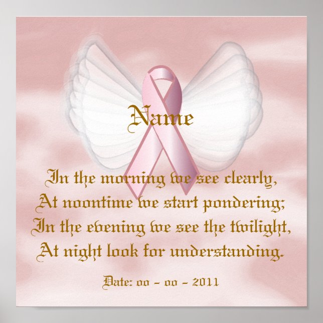 Angelic Pink Ribbon Poster - Anpassen (Vorne)