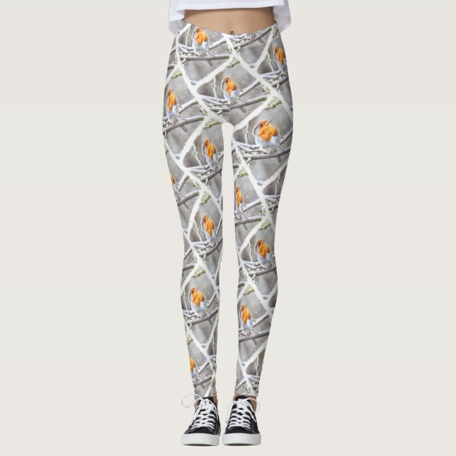 Angelic Robin Watercolor Leggings (Vorderseite)