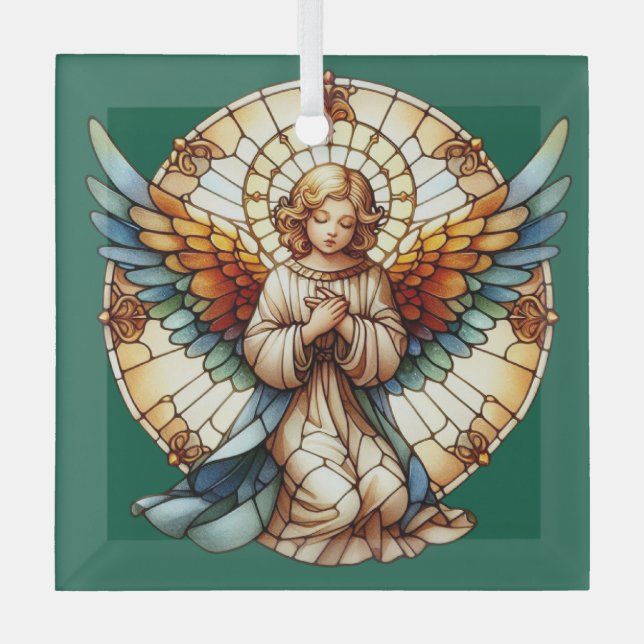 Angelic Stained Glass Reversible Ornament Aus Glas (Vorderseite)