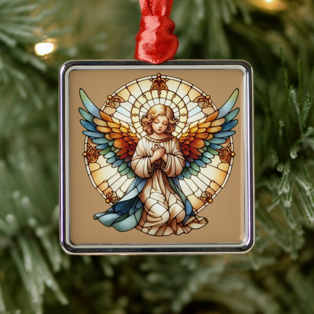 Angelic Stained Glass Reversible Ornament Aus Metall (Baum)