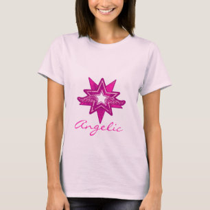 Angelic star Ladys Hot Pink Music T - Shirt