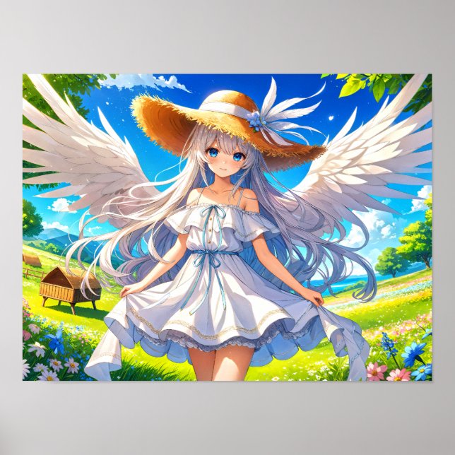 Angelic Summer Serenity Fantasy Elegante Poster (Vorne)