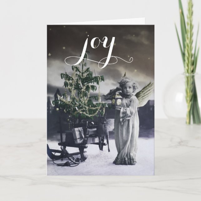 Angelic Vintag Italian Christmas Card Feiertagskarte (Vorderseite)