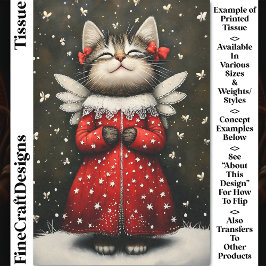 Angelic Whimsical Kitten Angel Fairy CQ7 Decoupage Seidenpapier