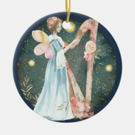 Angelic Winter Music Playing Angel Keramik Ornament