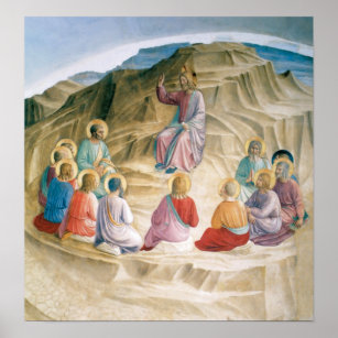 Angelico Sermon auf dem Monte Vintag Art Poster