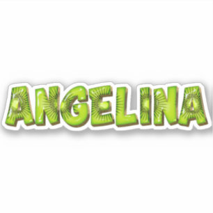 Angelina Name Kiwi Design Aufkleber Sticker
