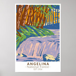 Angelina National Forest Boykin Creek Vintag Poster