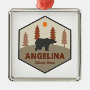 Angelina National Forest Texas Bear Ornament Aus Metall