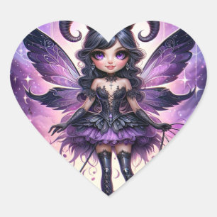 Angelina Purple Gothic Fairy Skorpion Hörner Stern Herz-Aufkleber
