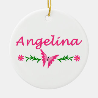 Angelina (rosa Schmetterling) Keramik Ornament