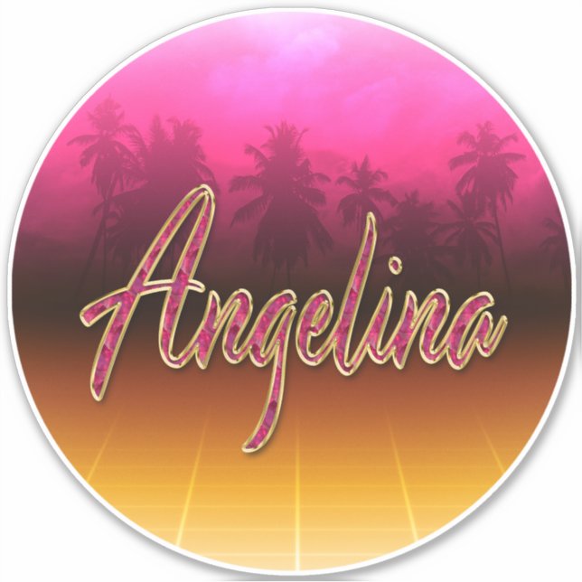 Angelina Vorname Name pink Aufkleber Sticker (Vorderseite)