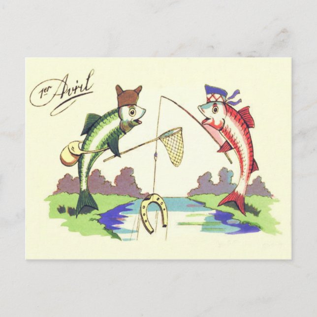 Angelischer Fischernetz Hufeisen Postkarte (Vorderseite)