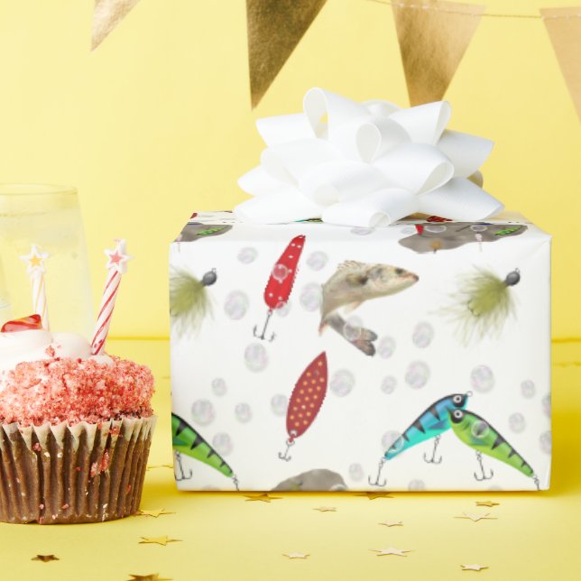 Angelköder mit Blasen Geschenkpapier (Geburtstagsparty)