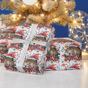 Angelliebhaber Weihnachten mit Santa Claus Fish Geschenkpapier