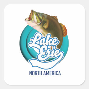 Angellogo "Lake Erie North America" Quadratischer Aufkleber