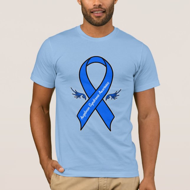 Angelman Syndrome Awareness Ribbon Angel Wings T-Shirt (Vorderseite)