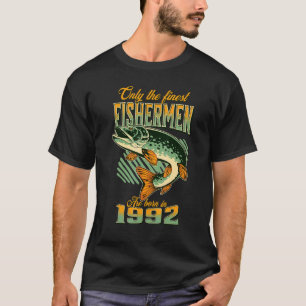 Angeln 30. Geburtstag Fischer Geboren 1992 T-Shirt