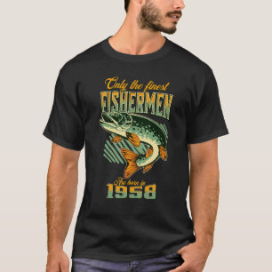 Angeln 64. Geburtstag Fischer Geboren 1958 T-Shirt