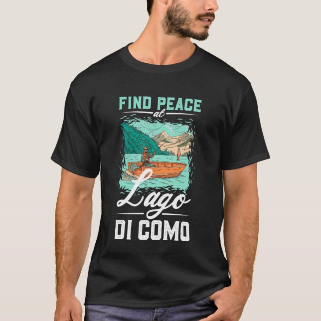 Angeln am Lago di Como T-Shirt (Vorderseite)