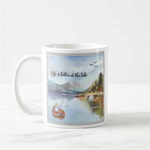 Angeln am Lake Watercolor Kaffeetasse