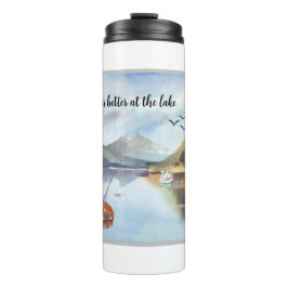 Angeln am Lake Watercolor Thermosbecher