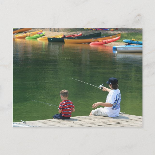 "Angeln am See" Fotografie Postkarte (Vorderseite)