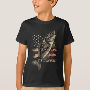 Angeln Amerikanische Flagge B Fisch Männer Frauen T-Shirt