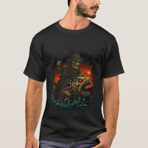 Angeln Amerikanische Flagge Barsch Fisch Schädel S T-Shirt