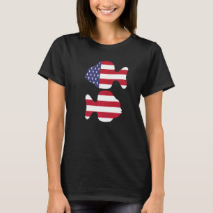Angeln Amerikanische Flagge Grafik Lustiges Angeln T-Shirt