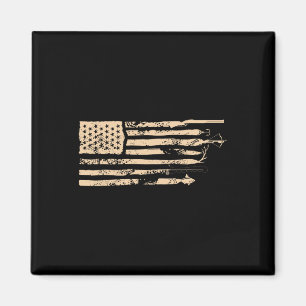 Angeln Amerikanische Flagge Usa Vintage Angeln Fis Magnet