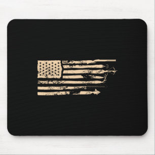Angeln Amerikanische Flagge USA Vintage Angeln Fis Mousepad