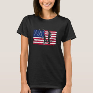 Angeln Amerikanische Flagge Vater Und Sohn 4. Juli T-Shirt