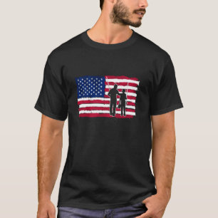 Angeln Amerikanische Flagge Vater Und Sohn 4. Juli T-Shirt