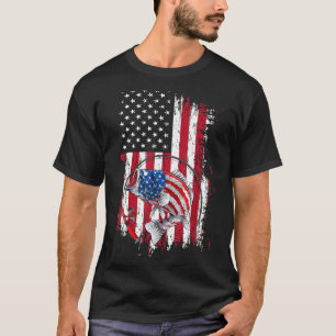 Angeln Amerikanische Flagge Vintage USA Fischer 1 T-Shirt