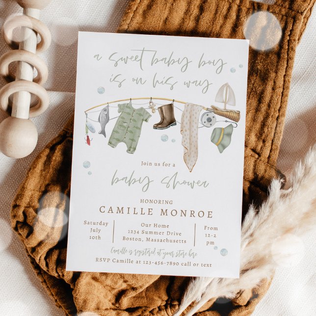 Angeln begeistert Baby-Dusche Einladung (Von Creator hochgeladen)