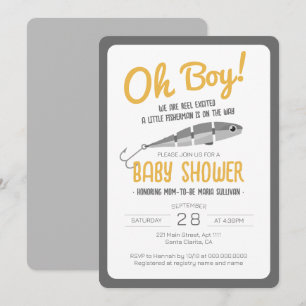 Angeln begeistert Oh Boy Baby Dusche Einladung